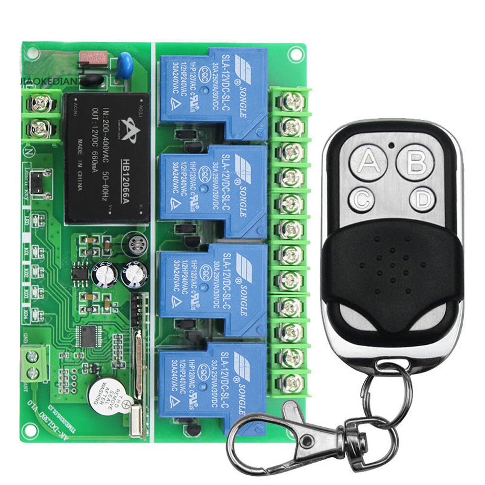 30 A Type d'apprentissage 220-380 V commutateur de télécommande à 4 voies télécommande sans fil – vue 7