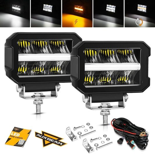 4.5 INCH 120W 13920LM LED Pods avec blanc DRL & orange clignotant Off Road Driving Light