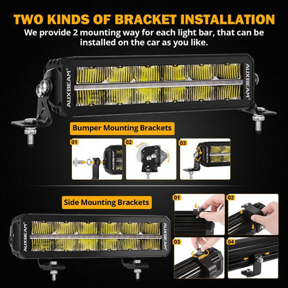 SP-DRL série 12″ 70 W 8 160 lm double rangée tout-terrain Barres LED avec orange&blanc DRL – vue 6 – NOVADOMIO