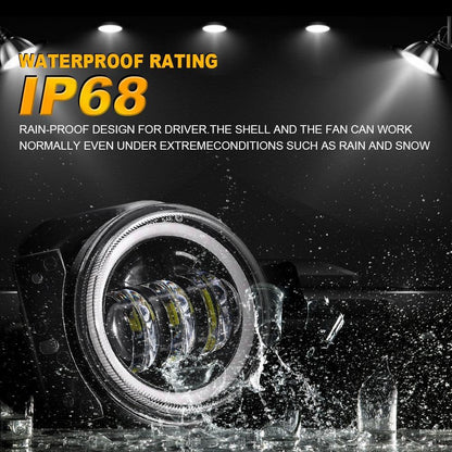 9″ rond 100 W phares LED avec DRL & 4″ 30 W LED antibrouillards pour 2018–2022 Jeep WRANGLER JL – vue 7 – NOVADOMIO
