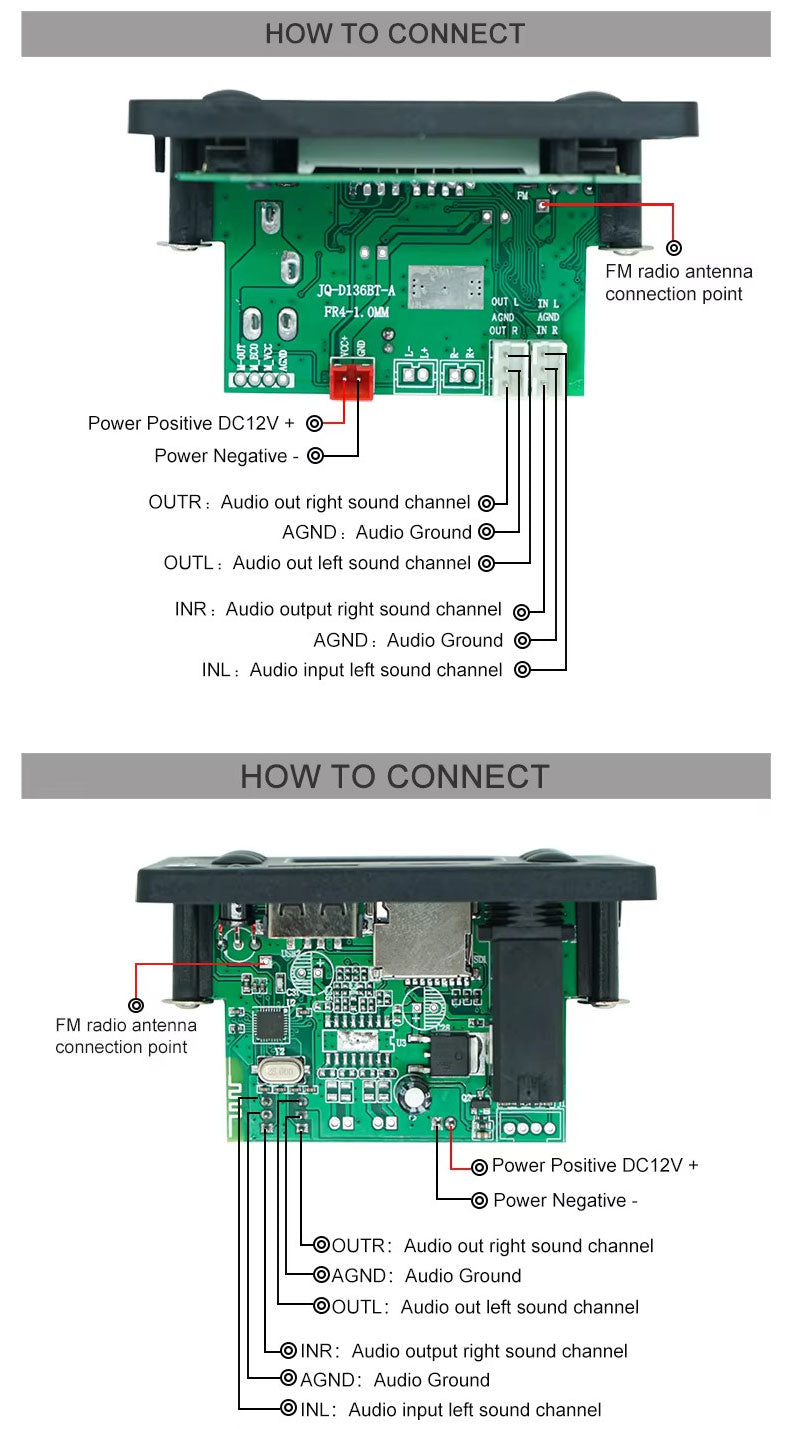 D136BT Bluetooth lecteur MP3 haut-parleur module MP3 carte décodeur avec Microphone – vue 8