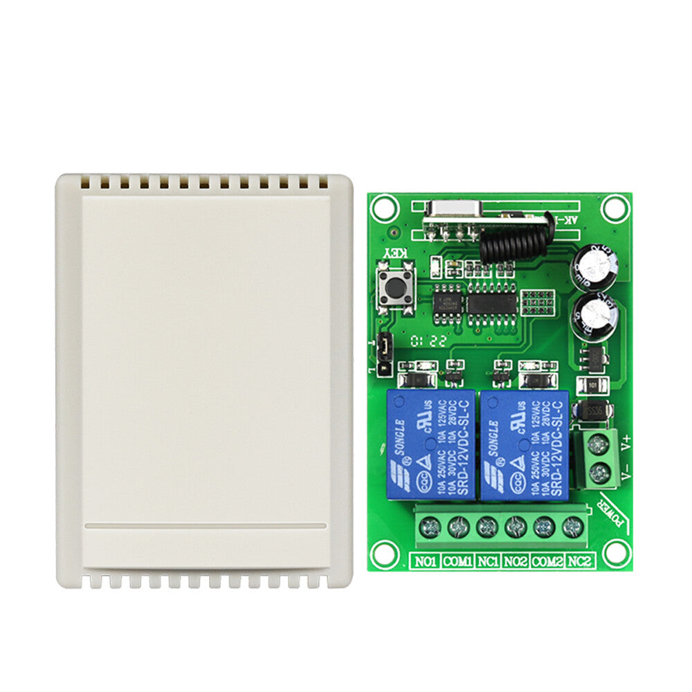 Récepteur de relais sans fil de télécommande RF universelle d'apprentissage à 2 canaux DC12 V – vue 6