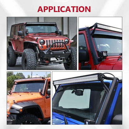 52″ droit Barres lumineuses conception 2-en-1 pare-brise supports de montage pour 2007–2017 Jeep Wrangler JK – vue 7