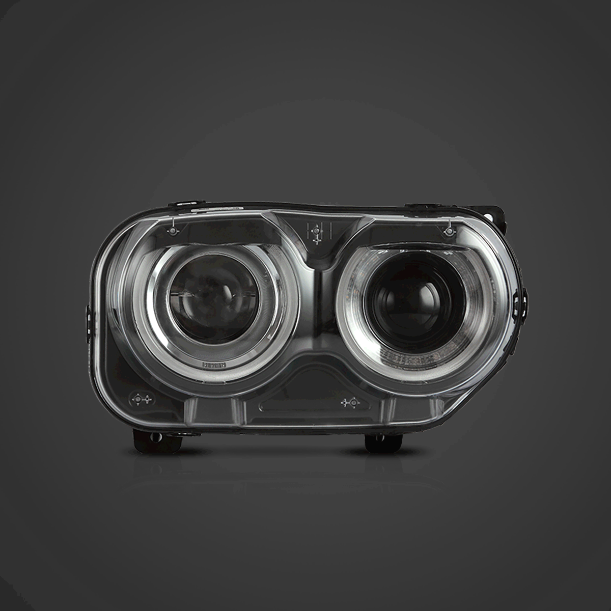 LED bloc optique avant Dual Beam Projector noir pour 2015-2023 Dodge Challenger 3th Gen Facelifted – vue 2