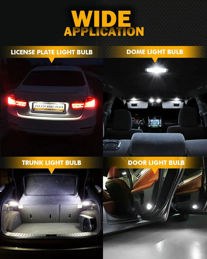 168 2825W5W T10 Ampoules LED pour plaque, feux latéraux et intérieur 3 W 400% plus lumineux CAN-bus anti-erreur blanc B1