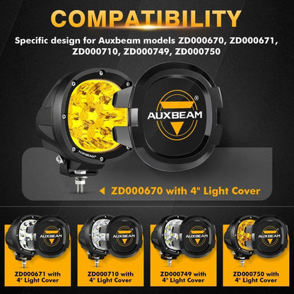 4″ rond Projecteurs LED compacts cache de protection noir – vue 3 – NOVADOMIO