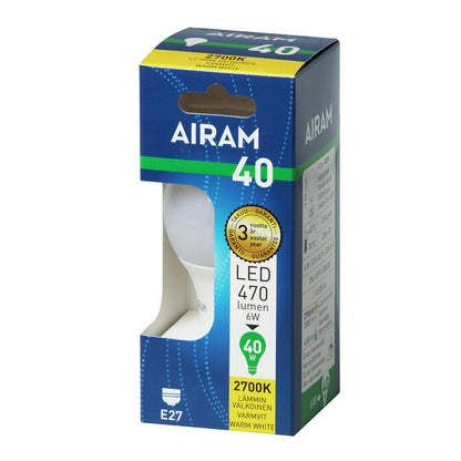 Ampoule LED Airam E27, 2 700 K – vue 3 – NOVADOMIO