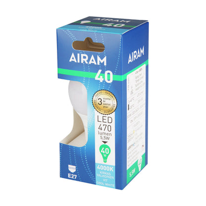 Ampoule LED Airam E27, 2 700 K – vue 9 – NOVADOMIO