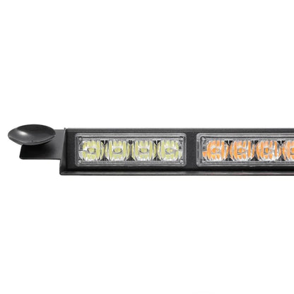 17″ Dual Visor blanc&orange stroboscopique Barres lumineuses 20 clignotant motifs avec contrôleur panneau de commande pour