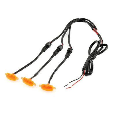 Lot de 3 LED avant feux de calandre style Raptor orange éclairage pour GMC Sierra 2500 HD 2016–2021 (orange shell/ boîtier