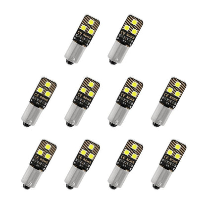 10 pièces lumière blanche BA9S BA9 1895 1891 53 57 ampoules LED pour automobile intérieur plafonnier lecture plaque