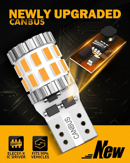 168 2825W5W T10 Ampoules LED pour plaque, feux latéraux et intérieur 3 W 400% plus lumineux CAN-bus anti-erreur orange B1