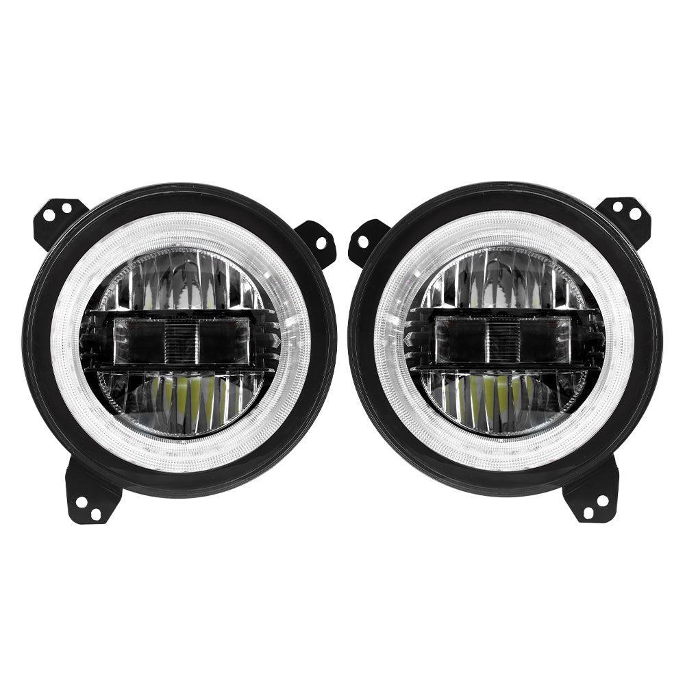 9 Inch LED Headlights avec DRL Halo Ring pour Jeeps Wrangler JL 2018-2024（DOT Approved）