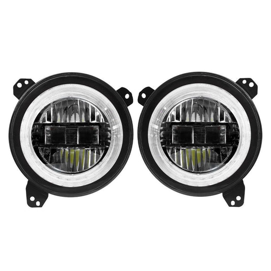 9 Inch LED Headlights avec DRL Halo Ring pour Jeeps Wrangler JL 2018-2024（DOT Approved）