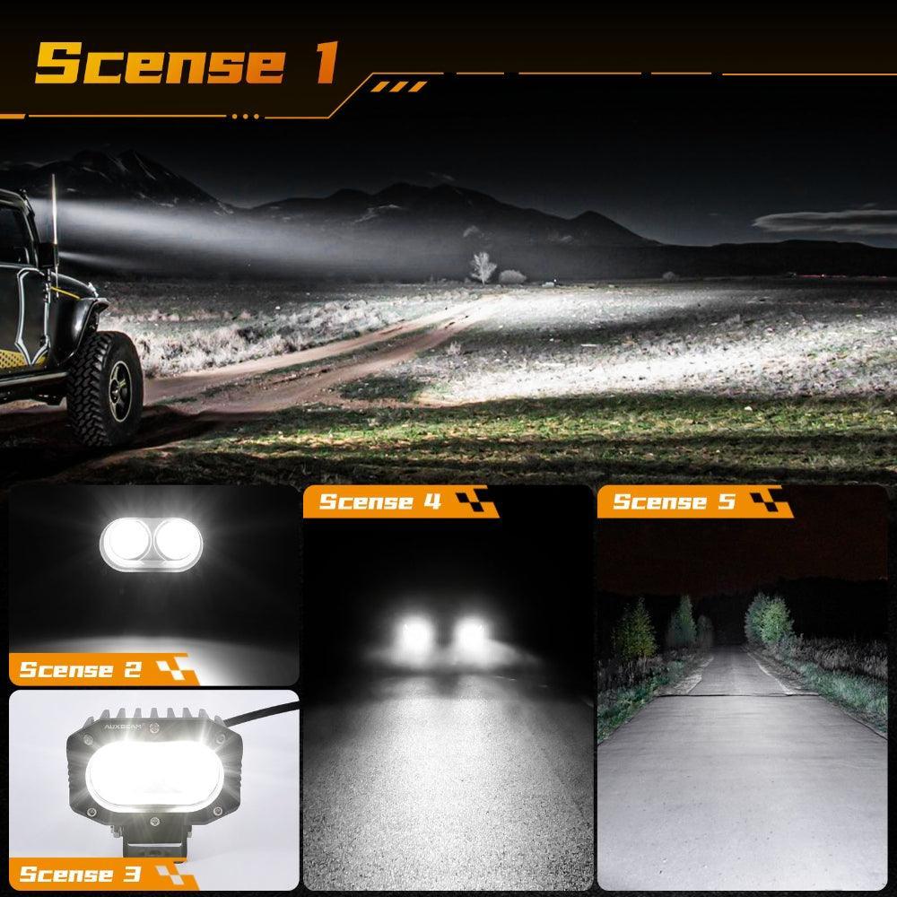 R4 série | 4 Inch 60W faisceau large LED Pods Light blanc Driving Light – vue 2