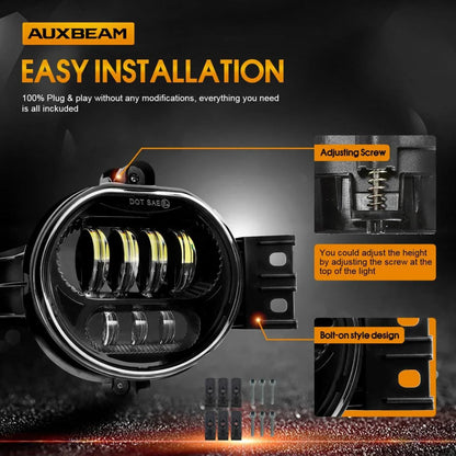 Lot de 2 63 W noir LED antibrouillard pour Dodge Durango Dodge Ram 1500/2500/3500 homologation DOT – vue 4 – NOVADOMIO