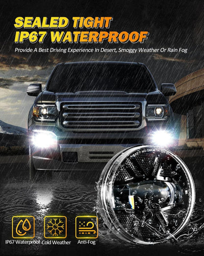 Lot de 2 48 W LED antibrouillards homologation DOT pour 2007–2013 GMC Sierra 1500 / 2007–2014 Sierra 2500HD 3500HD (noir)