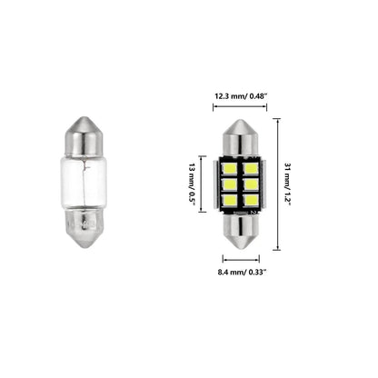 31 mm DE3175 DE3021 DE3022 1.22″ Festoon LED intérieur/plafonnier/lecture/éclairage de plaque ampoules 2.7 W 200 LM 6 500 K