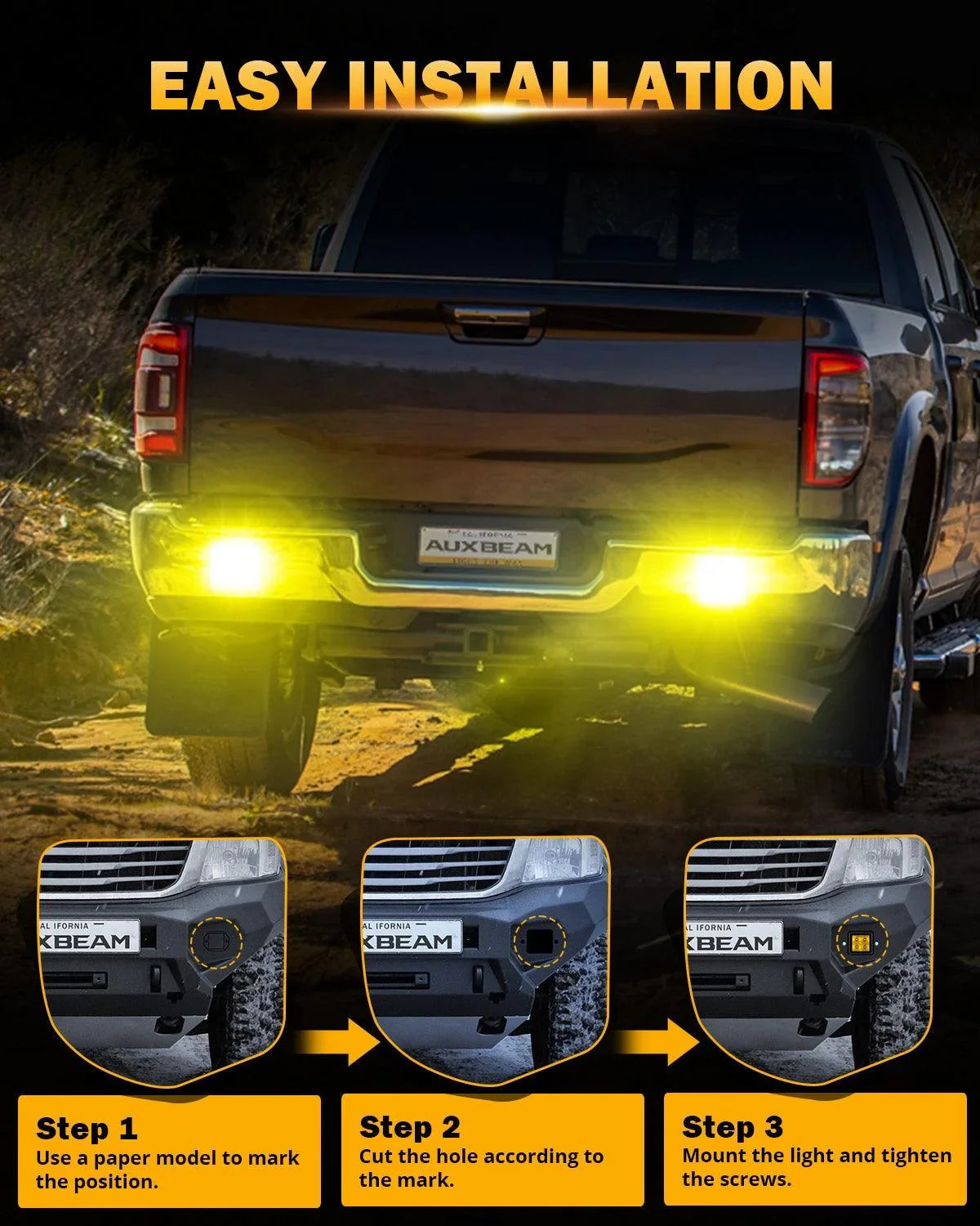 3.5Inch 40W Flush Mount LED Pod orange Flood Offroad Light – vue 5
