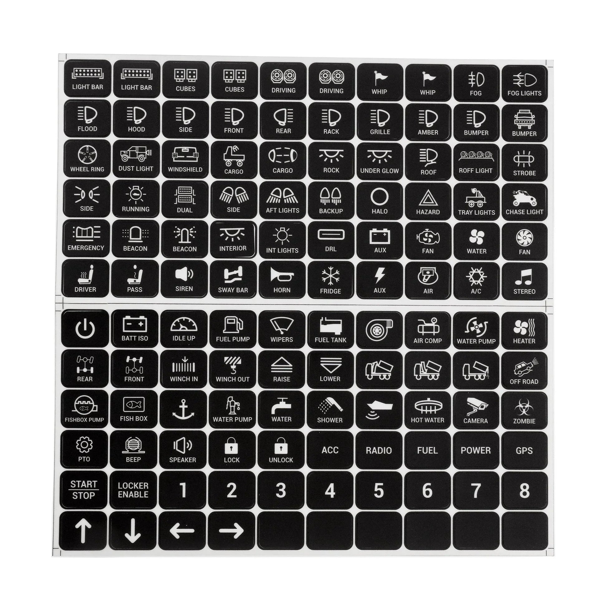 120 Universal Stickers pour AC-1200/AR-600/RA80 XL/RB80 XL panneau de commande – vue 6