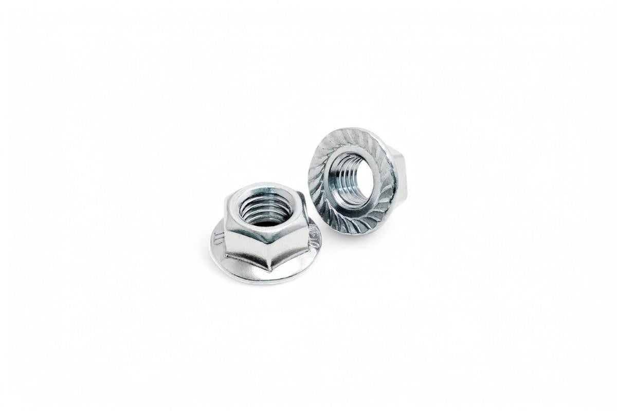 M6 x 1 0 serrated bride écrou bzp bright zinc plated – Darkside Developments