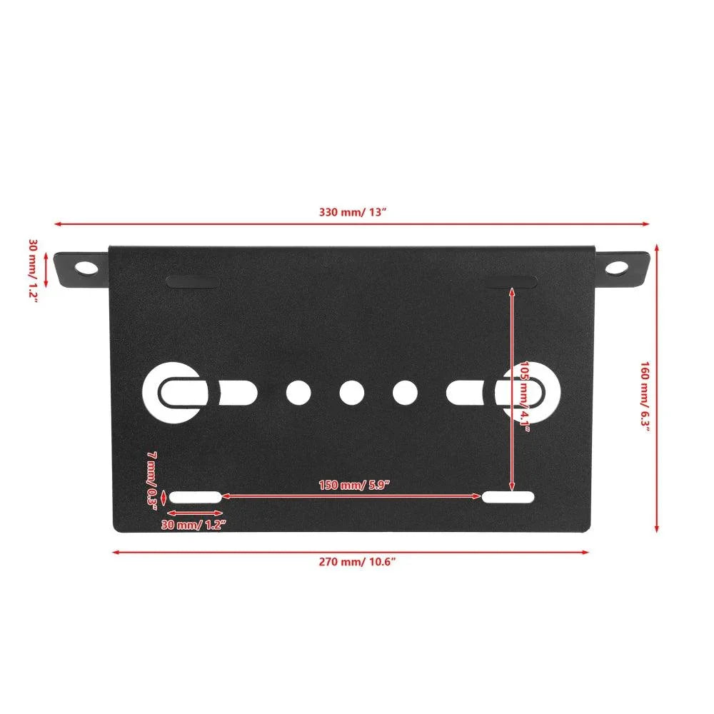 Front Bumper License Plate Mount Holder Compatible avec 2021-later Ford Bronco Accessories 2021 2022 2023 4/2 Door – vue 4