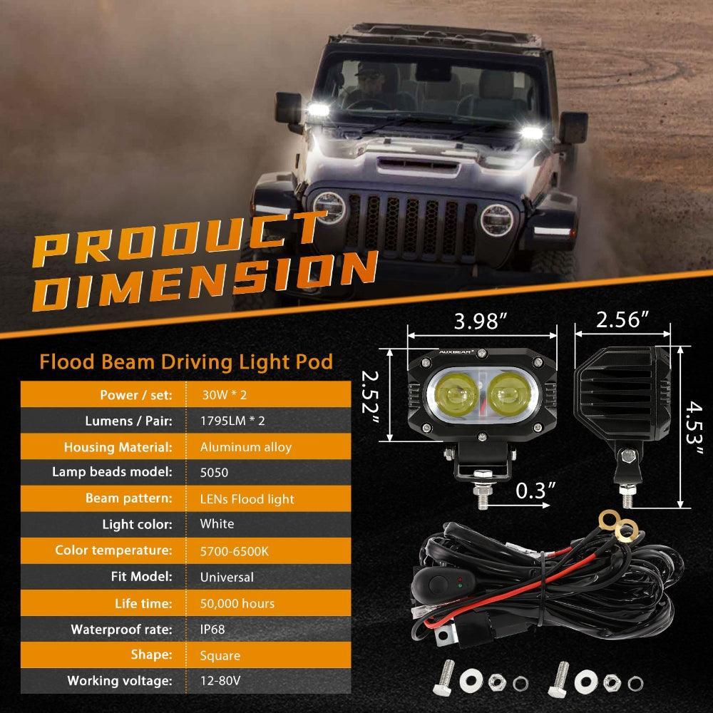 R4 série | 4 Inch 60W faisceau longue portée LED Pods Light blanc Driving Light – vue 8