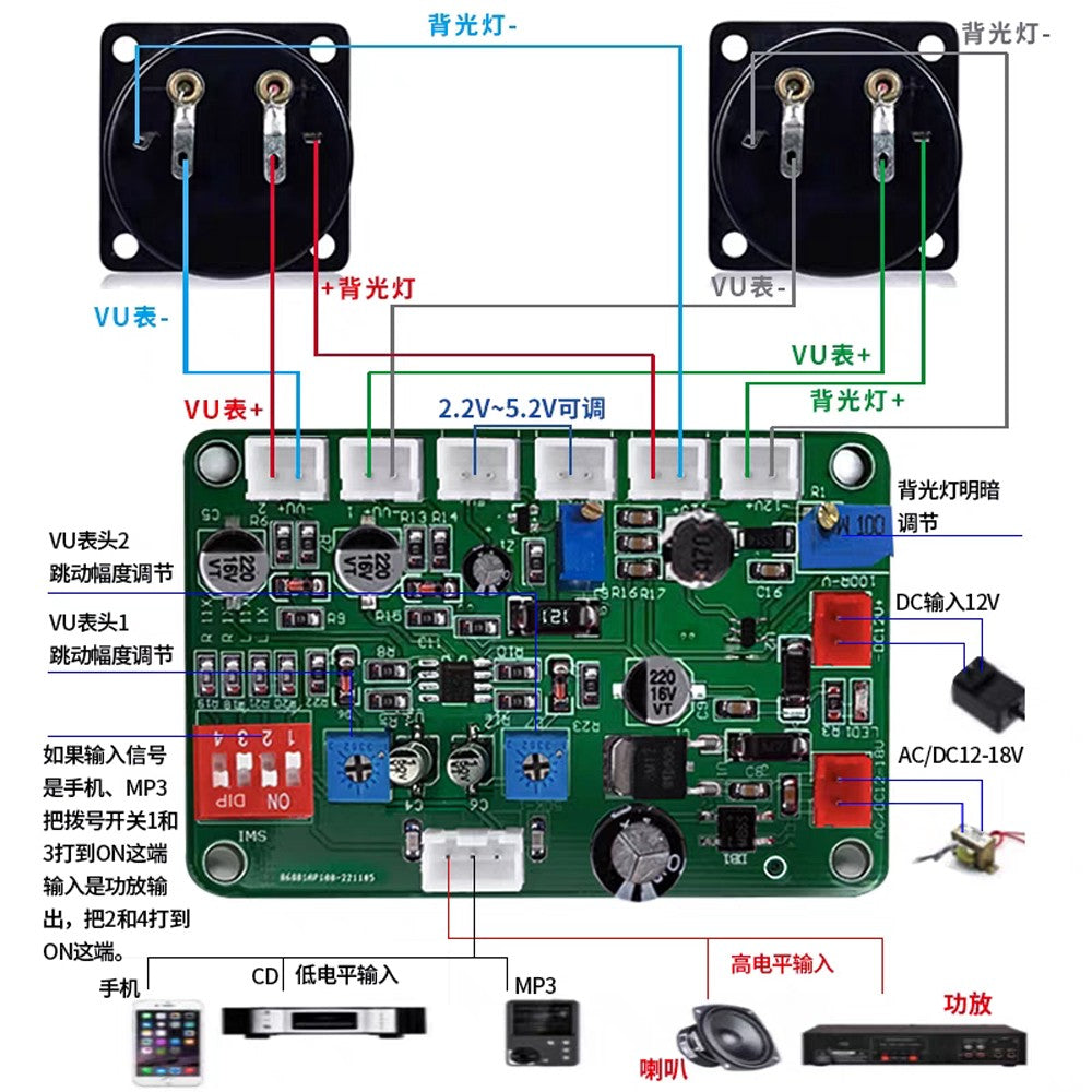 Carte de pilote pour panneau de mesure VU, utilisation d'équipement audio – vue 6