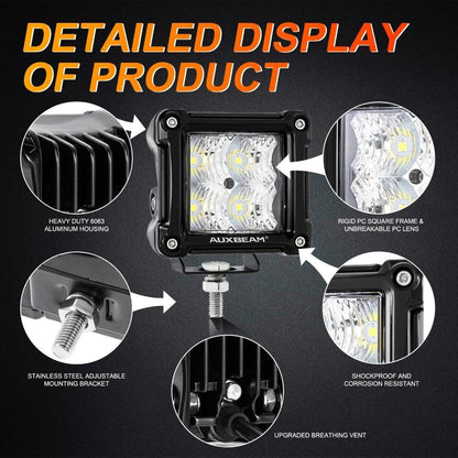 3″ 20 W Flood projecteurs LED compacts avec avant pare-chocs antibrouillard supports de montage pour Ford Bronco 2021 2022