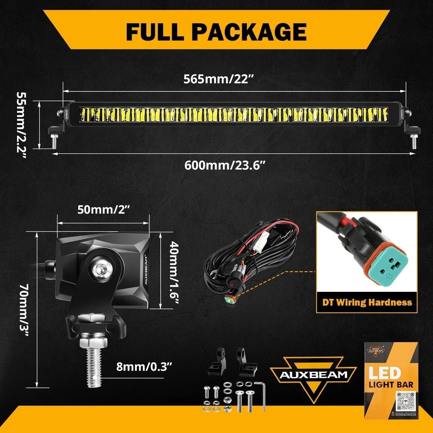 SP-basic série 22 Inch 100W 11000LM Single Row Off Road Barres LED – vue 6