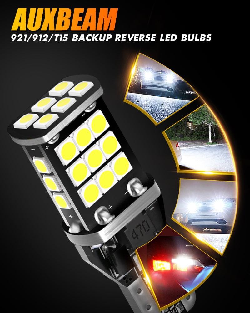912 921 T15 W16W Ampoules LED pour recul, stop et feux arrière 10W 300% haute luminosité sans erreur CAN-bus 6500K blanc – 2…