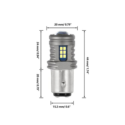 Lot de 2 1157/BAY15D Y2 série 3-Sides blanc froid LED Brake/Turn Single/Back-up/feu latéral/DRL – vue 3 – NOVADOMIO