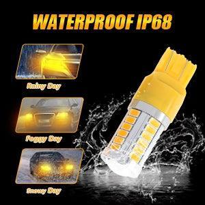 T20 7443 7440 LED clignotant Light Rear/Front, Side Maker Light 20W 4000LM 3500K orange 33LED série – 2 ampoules – vue 9