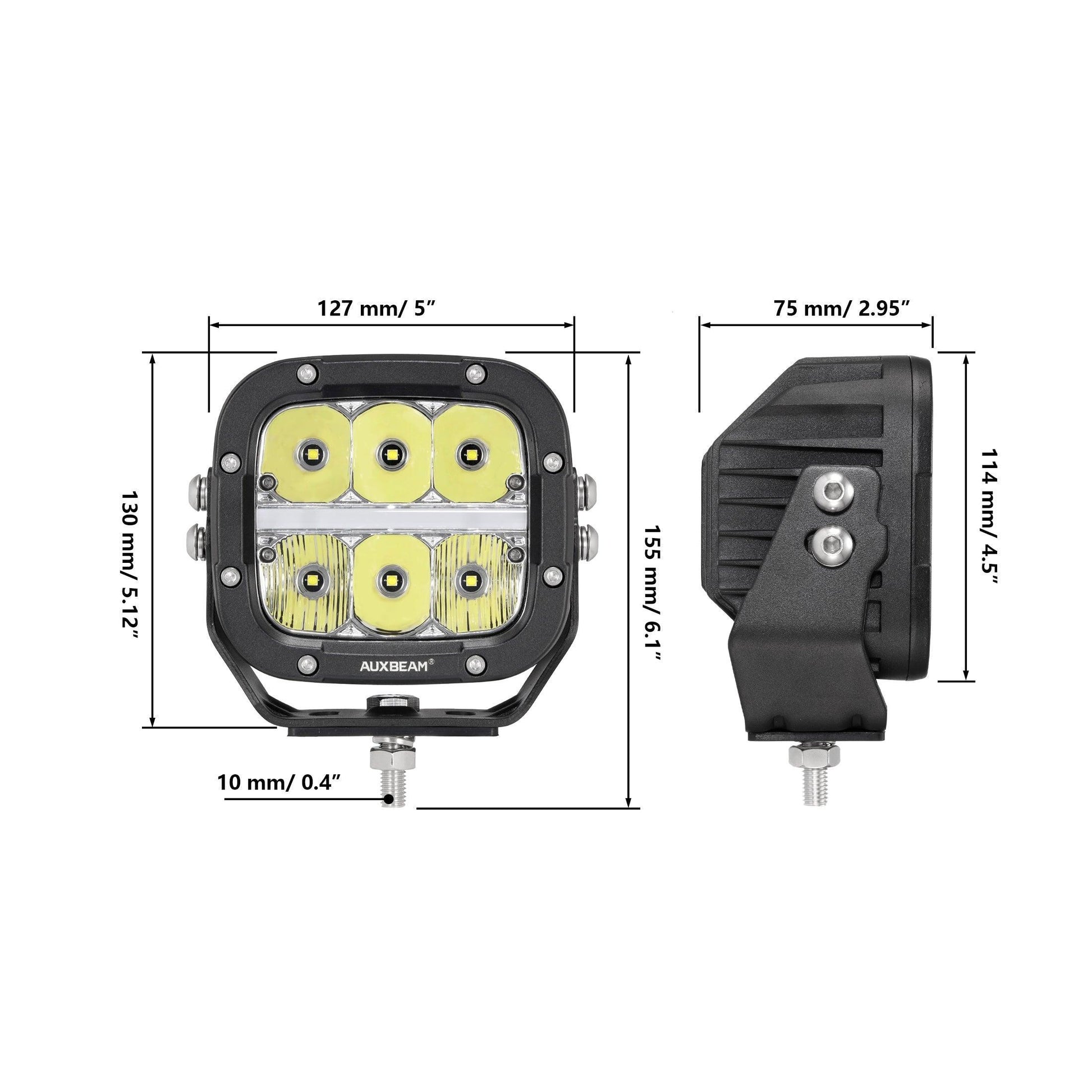 XP-ULTRA série 5 Inch 132W 15600LM blanc/orange LED Pods Driving Light avec orange DRL – vue 20