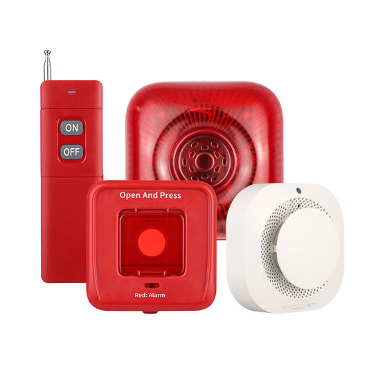 Panneau d'alarme incendie sans fil RF Système de sécurité d'alarme sonore et visuelle sans fil – vue principale