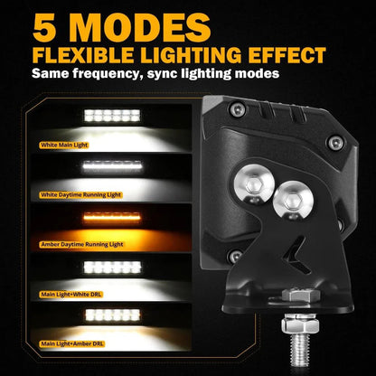 SP-DRL série 12″ 70 W 8 160 lm double rangée tout-terrain Barres LED avec orange&blanc DRL – vue 4 – NOVADOMIO