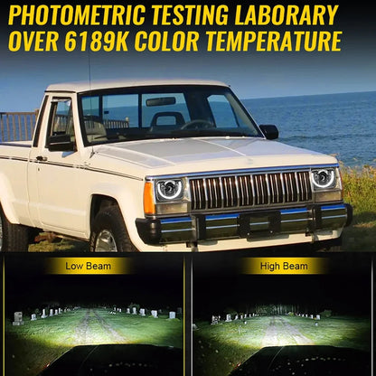 7×6″ optique scellée phares LED avec feux de route/croisement & orange clignotant blanc DRL pour Jeep Cherokee XJ/Wrangler