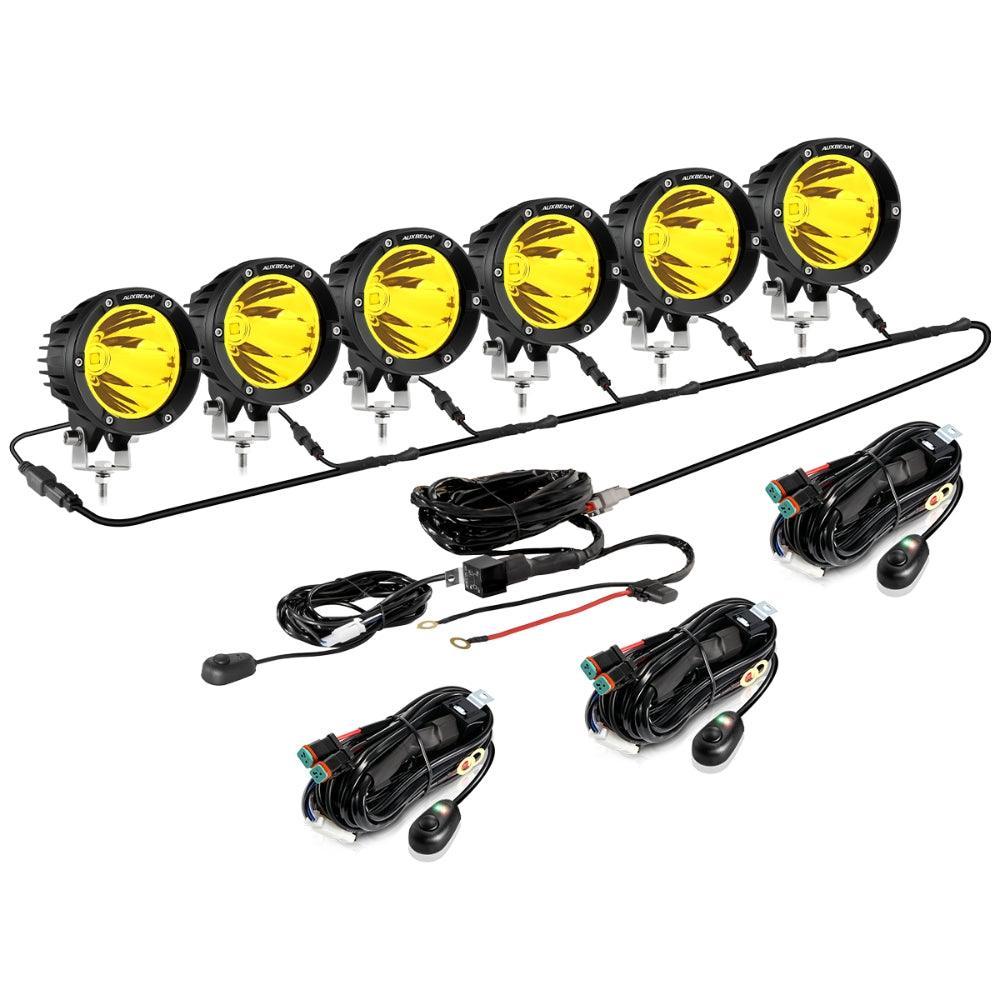 C4 série | 4 Inch 100W Spot Round LED Pods orange LED Driving Lights – vue 16