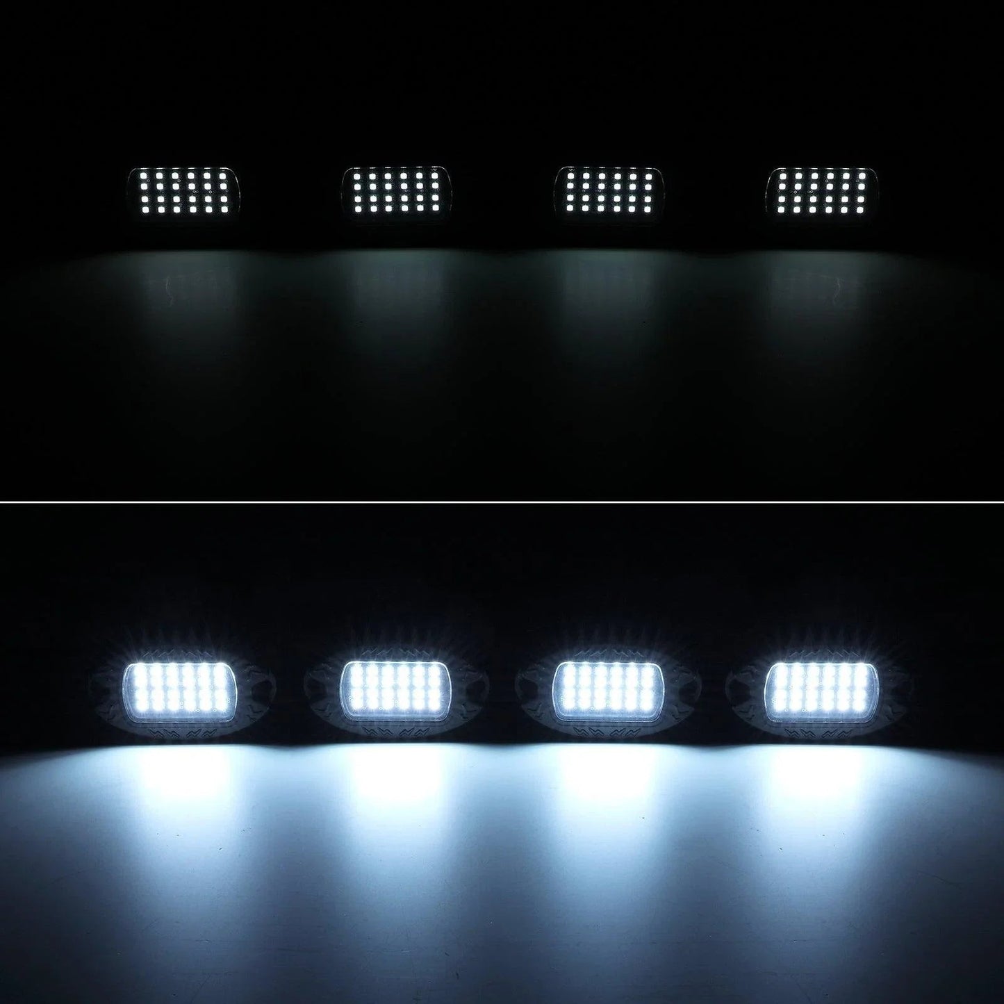 RGBW LED Rock Lights Kit avec Bluetooth APP & Télécommande sans fil, Multicolor Neon Underglow Lights avec Brake Light funct…