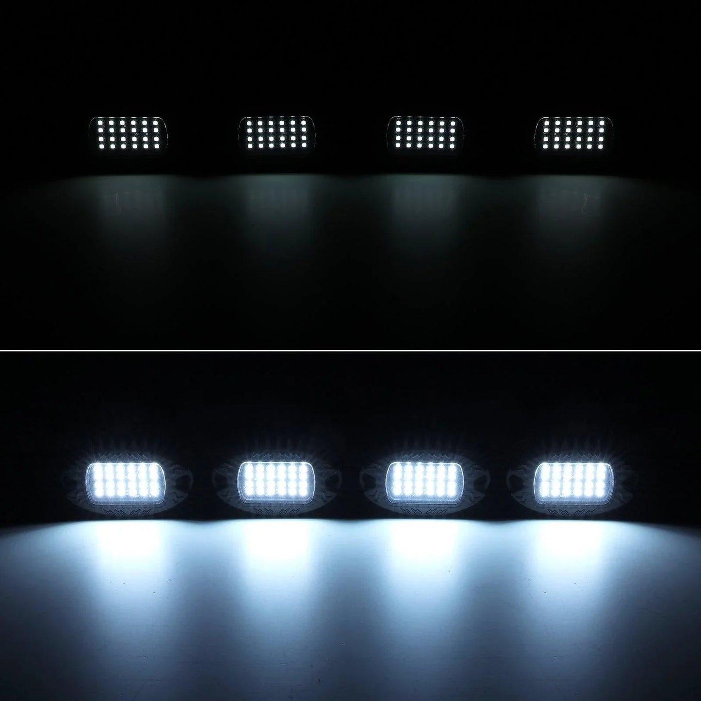 RGBW LED Rock Lights Kit avec Bluetooth APP & Télécommande sans fil, Multicolor Neon Underglow Lights avec Brake Light funct…