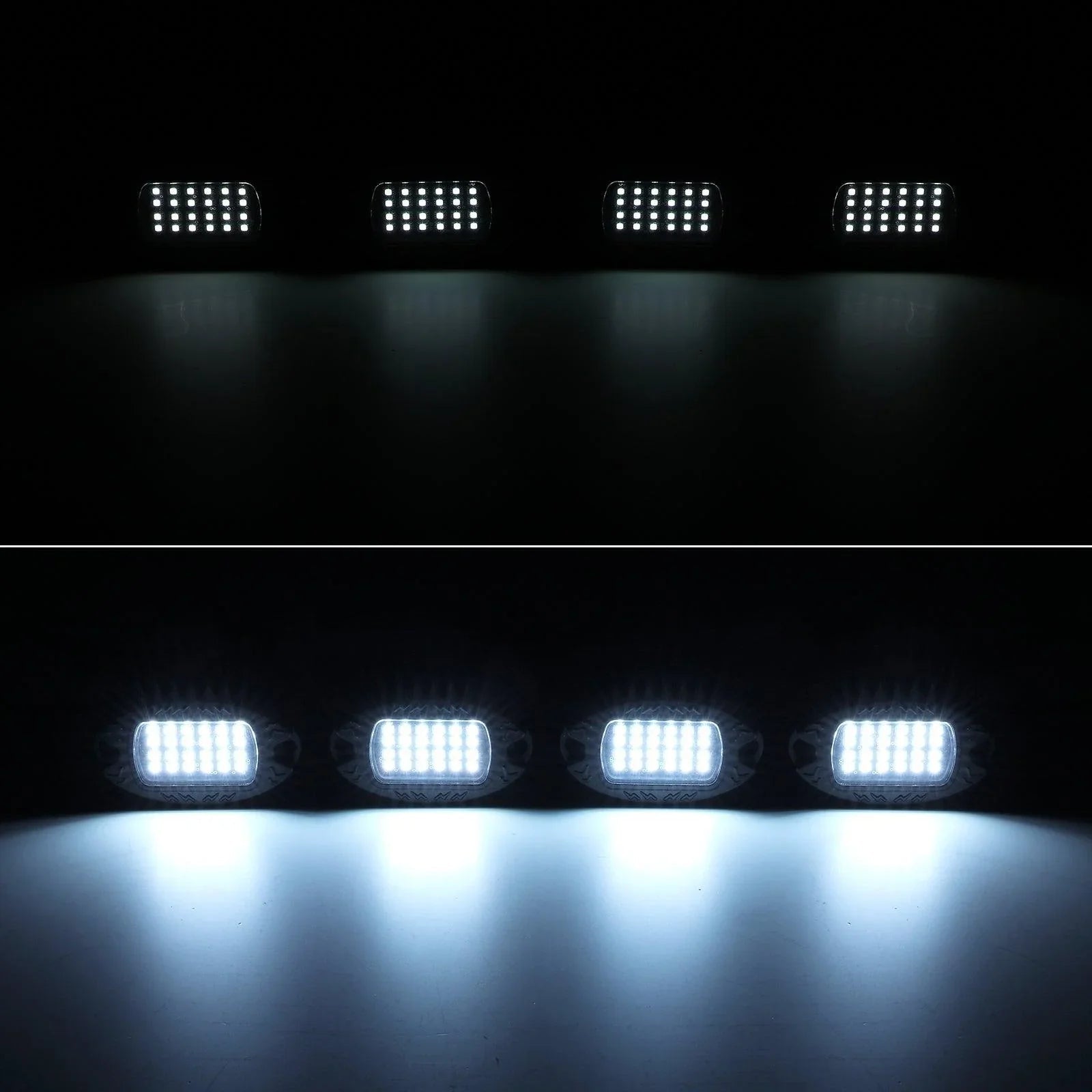 RGBW LED Rock Lights Kit avec Bluetooth APP & Télécommande sans fil, Multicolor Neon Underglow Lights avec Brake Light funct…