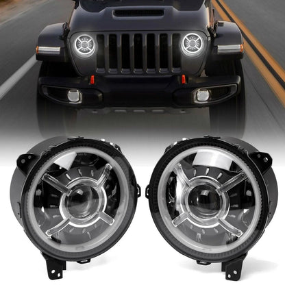 9″ 100 W homologation DOT phares LED avec Halo DRL&clignotant feux de route/croisement pour 2018–2023 Jeep Wrangler JL Sport