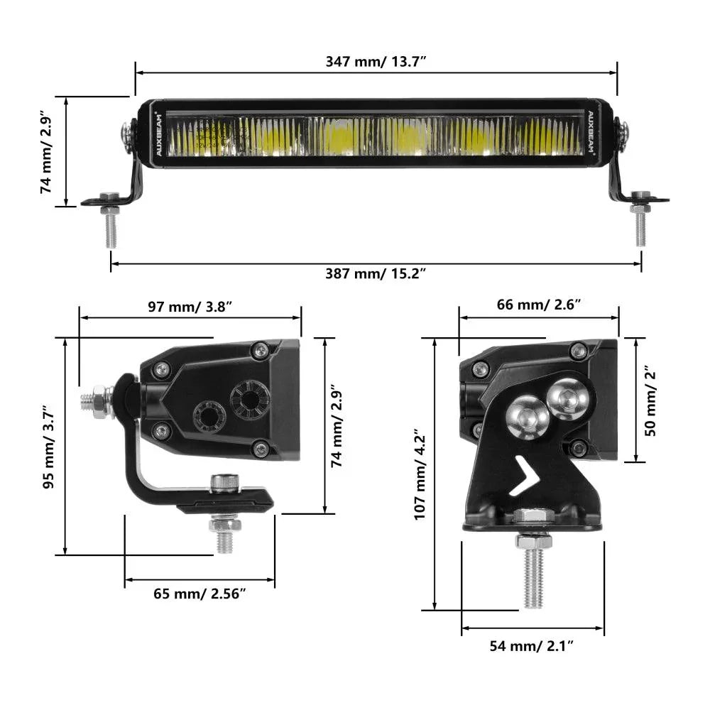 SP-DRL série 12 Inch 68W 7440LM Single Row Off Road Barres LED avec orange&blanc DRL – vue 13