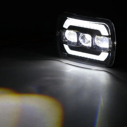 Lot de 2 7×6″ optique scellée phares LED avec feux de route/croisement jaune clignotant blanc DRL Lamps – vue 7 – NOVADOMIO