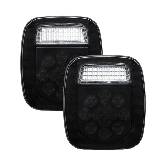 (2pcs/set) Universal Tail Lights 39LEDs Smoked noir pour Wrangler YJ TJ CJ Truck Trailer Van Boat