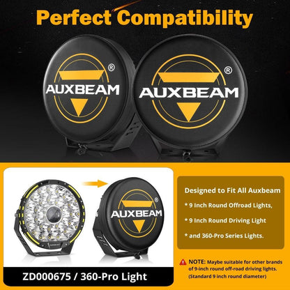 Lot de 2 9″ rond feu LED longue portée noir cache de protection en cuir cache de protection – vue 3 – NOVADOMIO