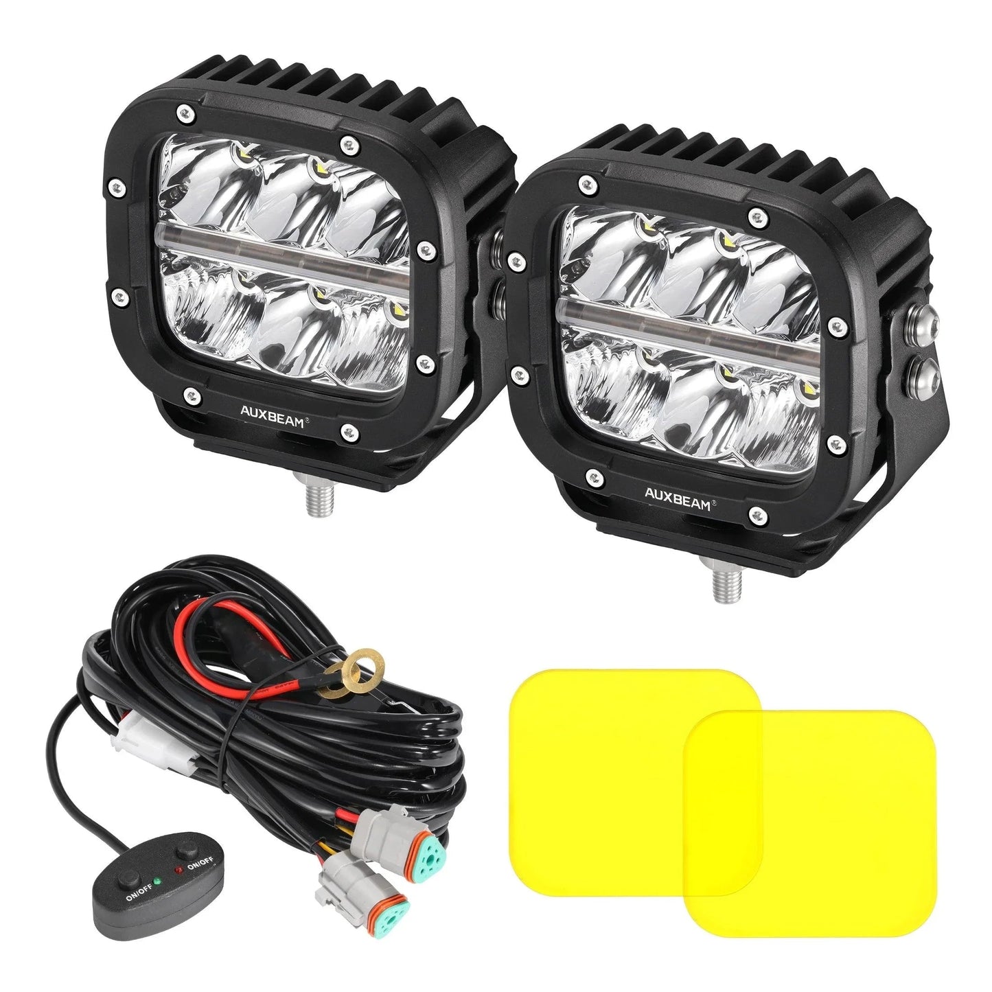 XP-ULTRA série 5 Inch 132W 15600LM blanc/orange LED Pods Driving Light avec orange DRL – vue 33