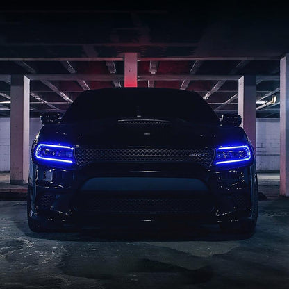 LED bloc optique avant RGB Style projecteur double faisceau noir pour 2015–2023 Dodge Charger 7th Gen (LD) – vue 13