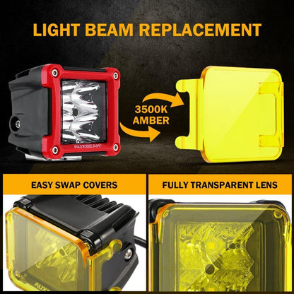 3″ 40 W projecteurs LED compacts Spot/Flood cadre multicolore avec faisceau électrique pour Jeep – vue 16 – NOVADOMIO