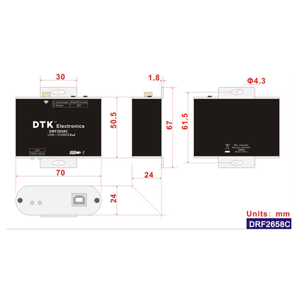 Module sans fil USB vers ZigBee, transmission de 1,6 km, puce CC2630, 32 bits, double cœur – vue 2